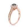 Thumbnail Image 1 of 0.70 CT. T.W. Enhanced Black and White Diamond Frame Vintage-Style Engagement Ring in 14K Rose Gold