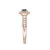 Thumbnail Image 4 of 0.70 CT. T.W. Enhanced Black and White Diamond Frame Vintage-Style Engagement Ring in 14K Rose Gold