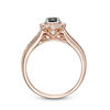 Thumbnail Image 4 of 0.70 CT. T.W. Enhanced Black and White Diamond Frame Vintage-Style Engagement Ring in 14K Rose Gold