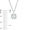 Lab-Created White Sapphire Cushion Frame Pendant and Stud Earrings Set in Sterling Silver