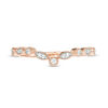 Thumbnail Image 6 of 0.115 CT. T.W. Diamond Chevron Vintage-Style Band in 10K Rose Gold