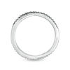 0.115 CT. T.W. Enhanced Black and White Diamond Reversible Crossover Band in 10K White Gold