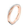 Thumbnail Image 3 of 0.115 CT. T.W. Enhanced Black and White Diamond Reversible Crossover Band in 10K Rose Gold