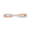Thumbnail Image 4 of 0.115 CT. T.W. Enhanced Black and White Diamond Reversible Crossover Band in 10K Rose Gold