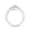 Thumbnail Image 5 of 0.37 CT. T.W. Marquise Diamond Frame Tri-Sides Bridal Set in 10K White Gold