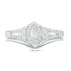 Thumbnail Image 6 of 0.37 CT. T.W. Marquise Diamond Frame Tri-Sides Bridal Set in 10K White Gold