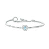 Thumbnail Image 0 of 5.0mm Blue and White Topaz Frame Flex Bangle in Sterling Silver