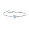 Thumbnail Image 1 of 5.0mm Blue and White Topaz Frame Flex Bangle in Sterling Silver