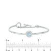 Thumbnail Image 1 of 5.0mm Blue and White Topaz Frame Flex Bangle in Sterling Silver