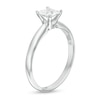 Thumbnail Image 2 of 0.30 CT. Certified Princess-Cut Diamond Solitaire Engagement Ring in 14K White Gold (J/I1)