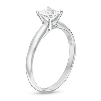 CT. Certified Princess-Cut Diamond Solitaire Engagement Ring in 14K White Gold (J/I1