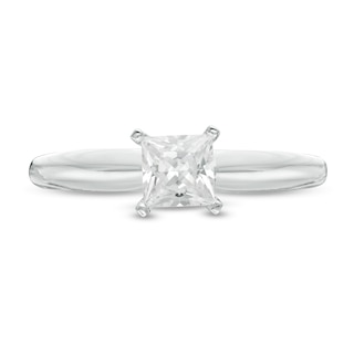 CT. Certified Princess-Cut Diamond Solitaire Engagement Ring in 14K White Gold (J/I1