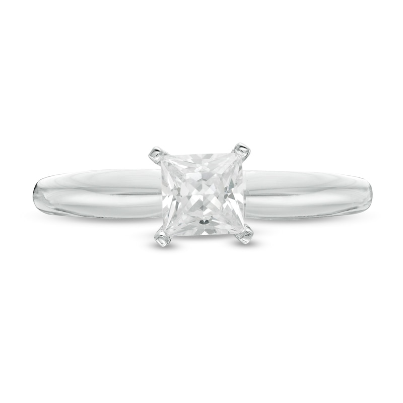 0.30 CT. Certified Princess-Cut Diamond Solitaire Engagement Ring in 14K White Gold (J/I1)