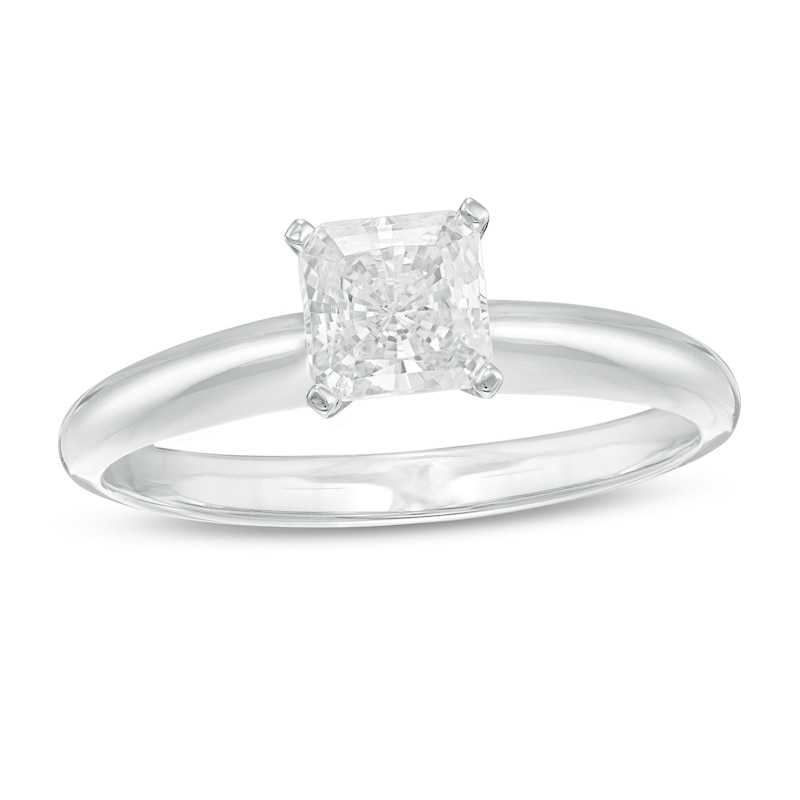 Main Image 1 of 0.50 CT. Certified Princess-Cut Diamond Solitaire Engagement Ring in 14K White Gold (J/I1)