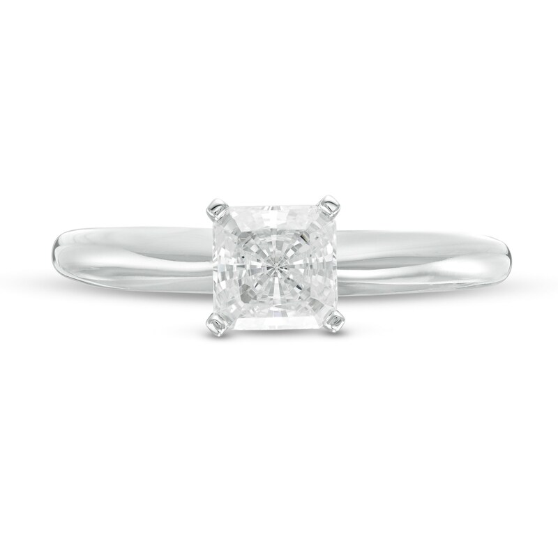 Main Image 4 of 0.50 CT. Certified Princess-Cut Diamond Solitaire Engagement Ring in 14K White Gold (J/I1)