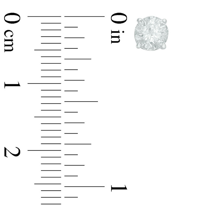 Main Image 2 of 1.20 CT. T.W. Diamond Solitaire Stud Earrings in 14K White Gold