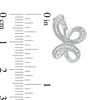 Thumbnail Image 3 of 0.146 CT. T.W. Diamond Swirl Ribbon Vintage-Style Hoop Earrings in Sterling Silver