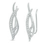 Thumbnail Image 0 of 0.085 CT. T.W. Diamond Vintage-Style Crawler Earrings in Sterling Silver
