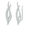 Thumbnail Image 1 of 0.085 CT. T.W. Diamond Vintage-Style Crawler Earrings in Sterling Silver