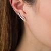 Thumbnail Image 1 of 0.085 CT. T.W. Diamond Vintage-Style Crawler Earrings in Sterling Silver