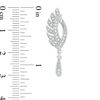Thumbnail Image 3 of 0.18 CT. T.W. Diamond Leaf Vintage-Style Drop Earrings in Sterling Silver