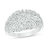 Thumbnail Image 1 of 0.18 CT. T.W. Composite Diamond Leaf Vintage-Style Ring in Sterling Silver - Size 7