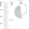 Thumbnail Image 3 of 0.18 CT. T.W. Diamond Geometric Circle Pendant in Sterling Silver