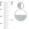 Thumbnail Image 2 of 0.18 CT. T.W. Diamond Geometric Double Circle Pendant in Sterling Silver