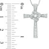 Thumbnail Image 3 of 0.18 CT. T.W. Diamond Love Knot Cross Pendant in Sterling Silver
