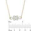Thumbnail Image 3 of 0.18 CT. T.W. Diamond Woven Knot Necklace in 10K Gold - 17"