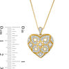 Thumbnail Image 2 of 0.148 CT. T.W. Diamond Clover Heart Pendant in Sterling Silver with 18K Gold Plate