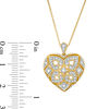 Thumbnail Image 3 of 0.148 CT. T.W. Diamond Clover Heart Pendant in Sterling Silver with 18K Gold Plate