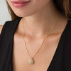 Thumbnail Image 2 of 0.18 CT. T.W. Diamond Heart Clover Station Necklace in Sterling Silver with 18K Gold Plate - 20"