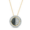 Thumbnail Image 0 of 0.23 CT. T.W. Enhanced Black and White Diamond Circle Pendant in 10K Gold