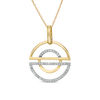 Thumbnail Image 1 of 0.088 CT. T.W. Diamond Split Circle Pendant in 10K Gold