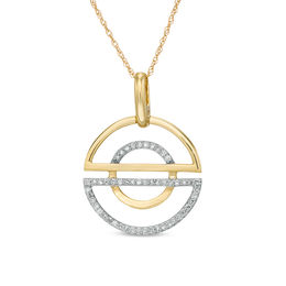 0.088 CT. T.W. Diamond Split Circle Pendant in 10K Gold