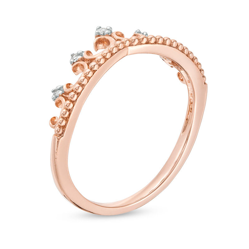 Diamond Accent Beaded Tiara Ring in 14K Rose Gold|Peoples Jewellers