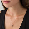 Thumbnail Image 1 of 0.145 CT. T.W. Diamond Clover Heart Knot Pendant in 10K Rose Gold