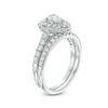 Thumbnail Image 1 of 1.00 CT. T.W. Pear-Shaped Diamond Scallop Frame Bridal Set in 14K White Gold