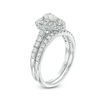 Thumbnail Image 2 of 1.00 CT. T.W. Pear-Shaped Diamond Scallop Frame Bridal Set in 14K White Gold