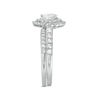Thumbnail Image 4 of 1.00 CT. T.W. Pear-Shaped Diamond Scallop Frame Bridal Set in 14K White Gold