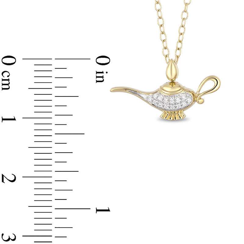 Enchanted Disney Jasmine Diamond Accent Genie Lamp Pendant in 10K Gold - 19"