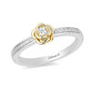 Thumbnail Image 0 of Enchanted Disney Belle 0.085 CT. T.W. Diamond Rose Ring in Sterling Silver and 10K Gold