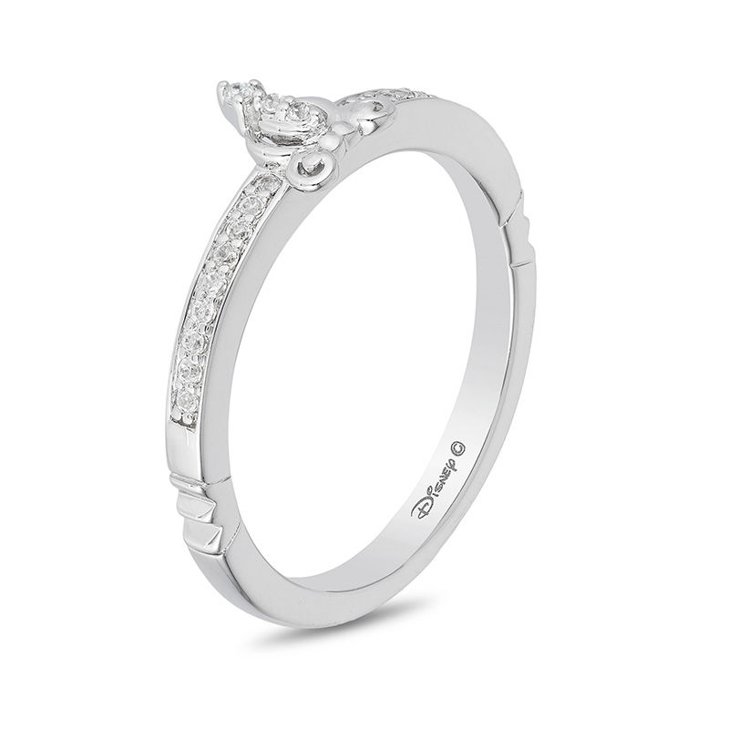 Enchanted Disney Cinderella 0.085 CT. T.W. Diamond Carriage Ring in Sterling Silver|Peoples Jewellers