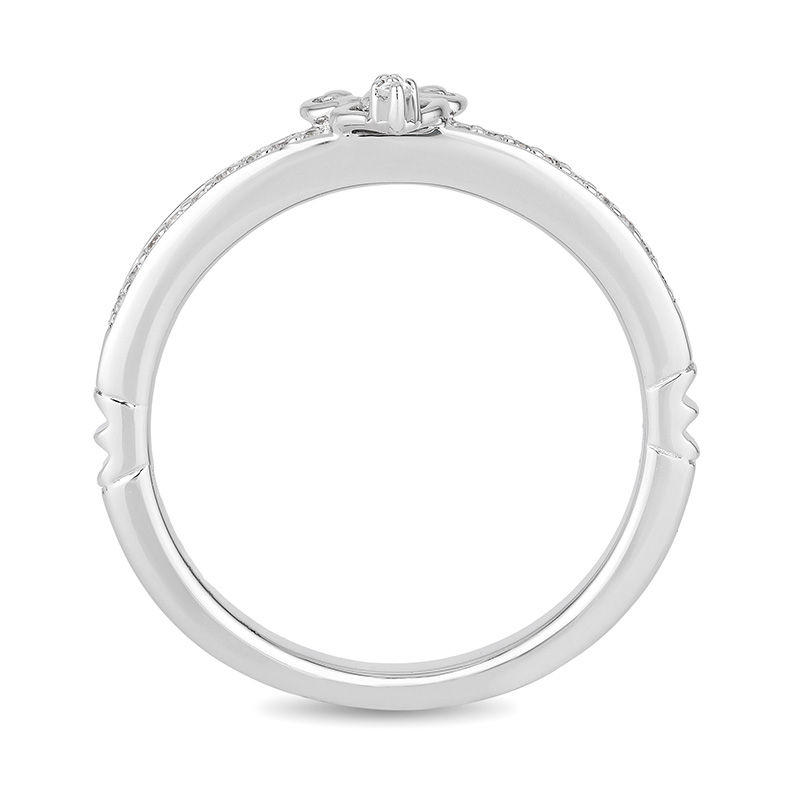 Main Image 3 of Enchanted Disney Cinderella 0.085 CT. T.W. Diamond Carriage Ring in Sterling Silver