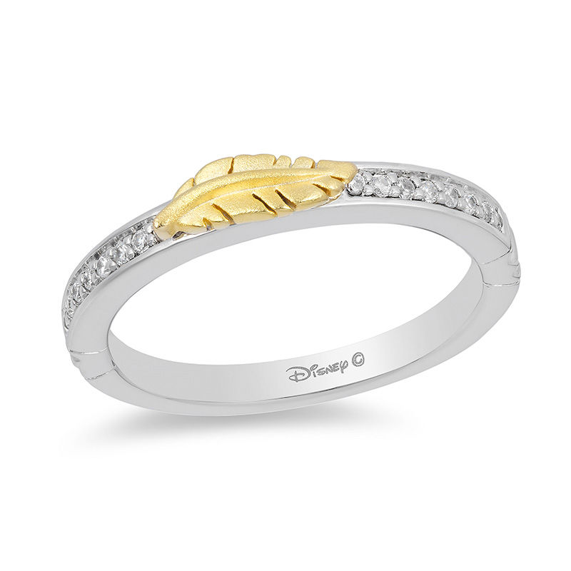 Enchanted Disney Pocahontas 0.08 CT. T.W. Diamond Feather Ring in Sterling Silver and 10K Gold|Peoples Jewellers