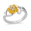 Thumbnail Image 0 of Enchanted Disney Tiana 0.085 CT. T.W. Diamond Water Lily Swirl Ring in Sterling Silver and 10K Gold