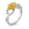 Thumbnail Image 2 of Enchanted Disney Tiana 0.085 CT. T.W. Diamond Water Lily Swirl Ring in Sterling Silver and 10K Gold