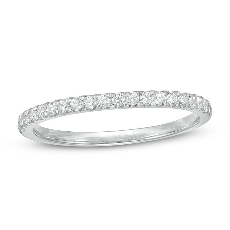 0.23 CT. T.W. Diamond Ribbon Wedding Band in 10K White Gold