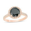Thumbnail Image 0 of 2.70 CT. T.W. Enhanced Black and White Diamond Frame Engagement Ring in 14K Rose Gold